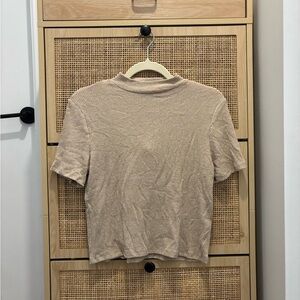 SWS Short sleeve ribbed beige neutral top